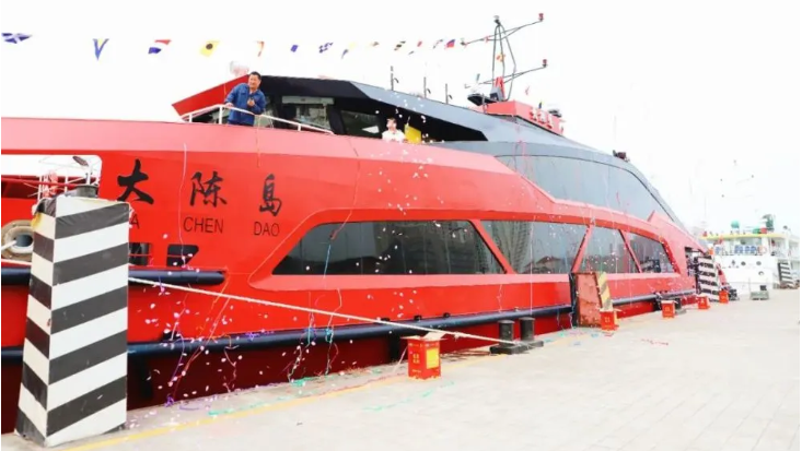 “大陈岛”号豪华客轮抵达椒江，开云网页版国瑞科技公司配套全船套电气设备